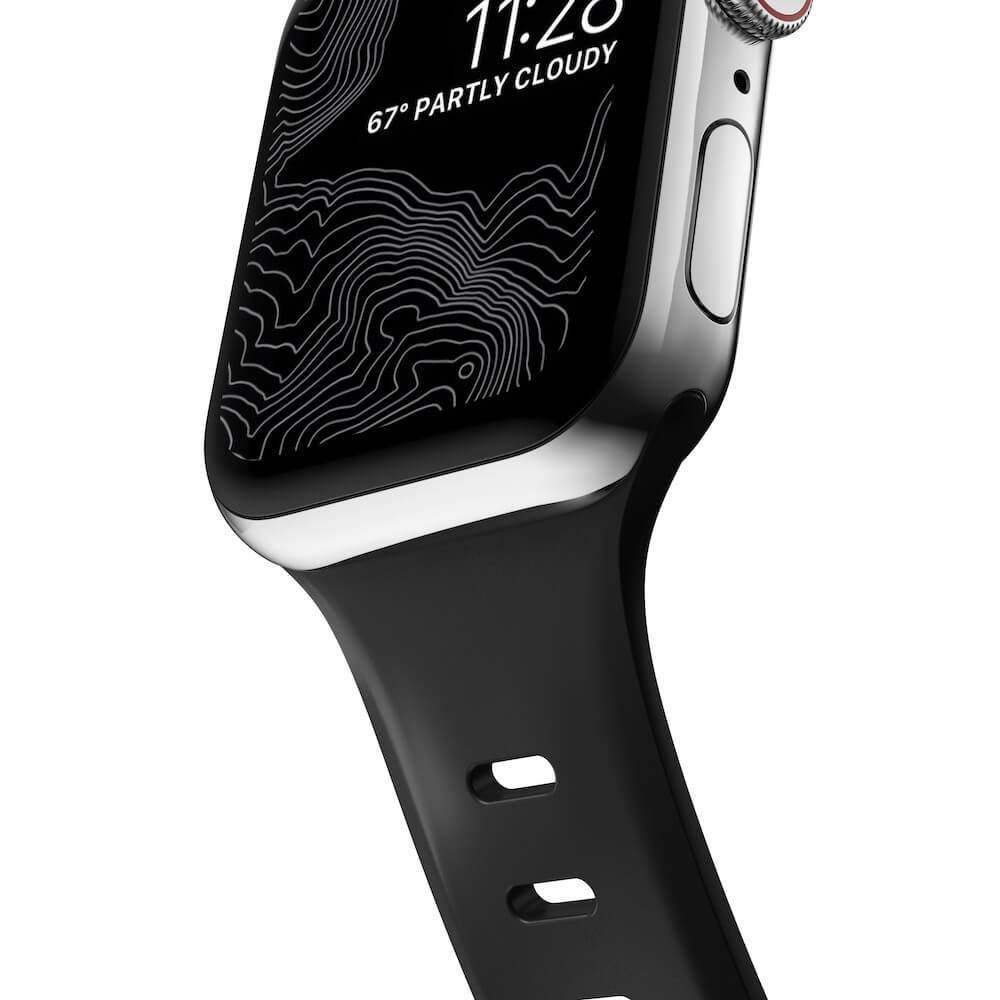 Черна силиконова каишка от Nomad - Sport Slim Strap (42,44,45мм) - iSTYLE BG
