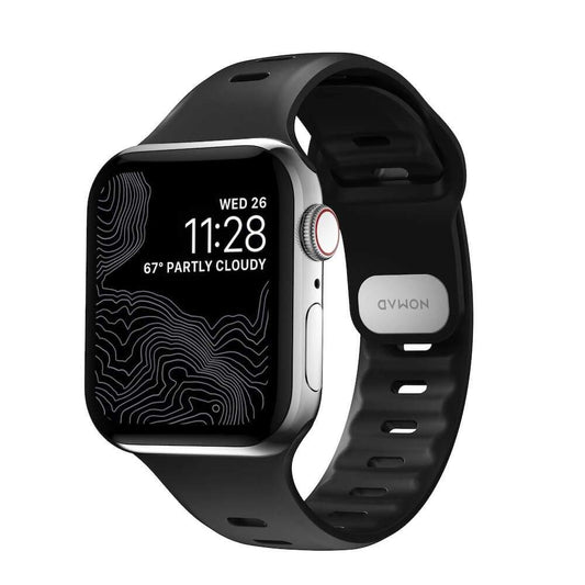Черна силиконова каишка от Nomad - Sport Slim Strap (42,44,45мм) - iSTYLE BG