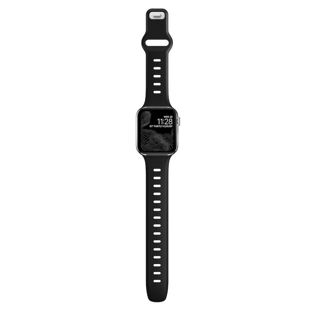 Черна силиконова каишка от Nomad - Sport Slim Strap (42,44,45мм) - iSTYLE BG
