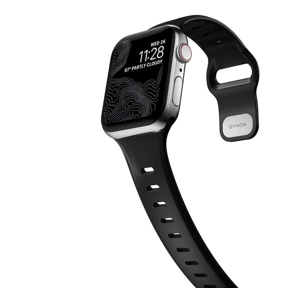 Черна силиконова каишка от Nomad - Sport Slim Strap (42,44,45мм) - iSTYLE BG