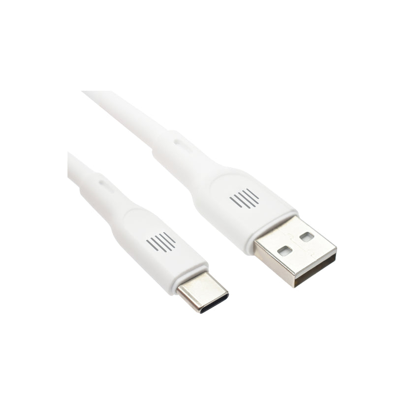 Dviced Cable USB-A to USB-C silicone 1,25m - White - iSTYLE BG