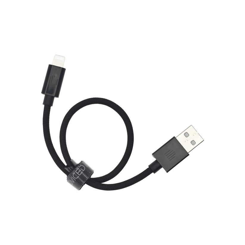 Dviced Cable USB-A to Lightning Nylon Textile 0,25m - Black - iSTYLE BG
