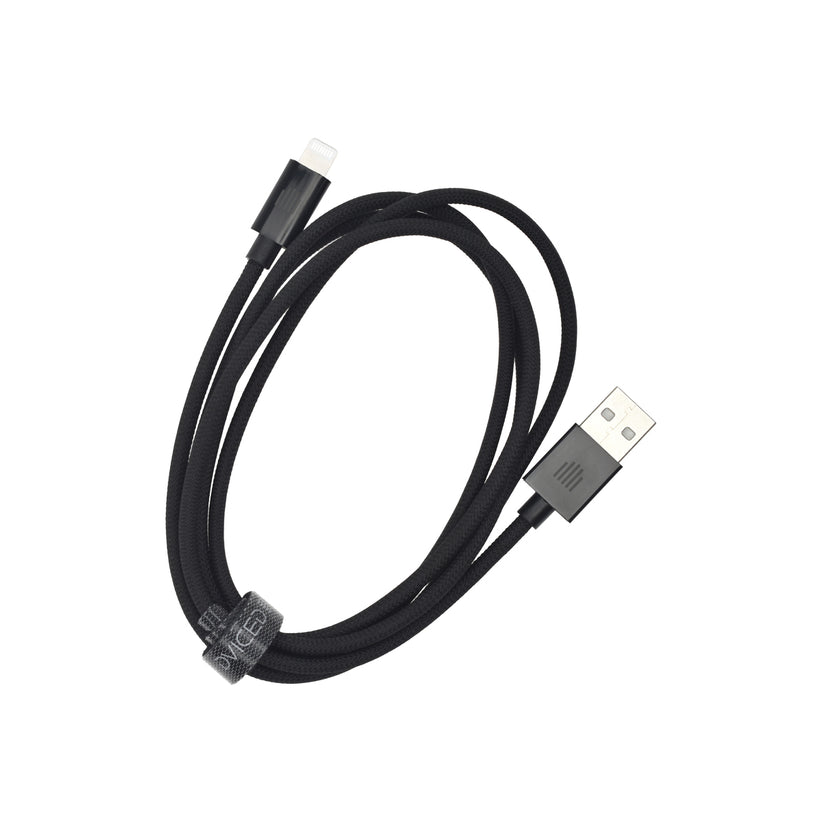 Dviced Cable USB-A to Lightning Nylon Textile 1,25m - Black - iSTYLE BG