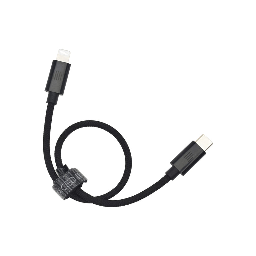 Dviced Cable USB-C to Lightning Nylon Textile 0,25m - Black - iSTYLE BG