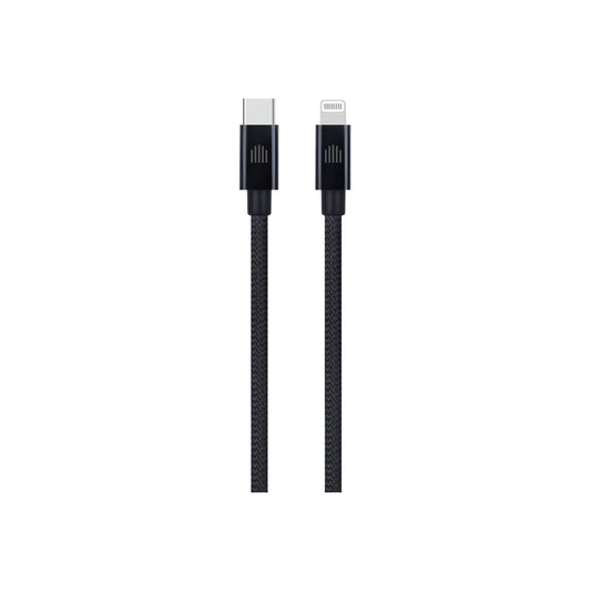 Dviced Cable USB-C to Lightning Nylon Textile 0,25m - Black - iSTYLE BG