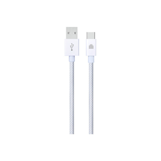 Dviced Cable USB-A to USB-C Nylon Textile 1,25m - White - iSTYLE BG