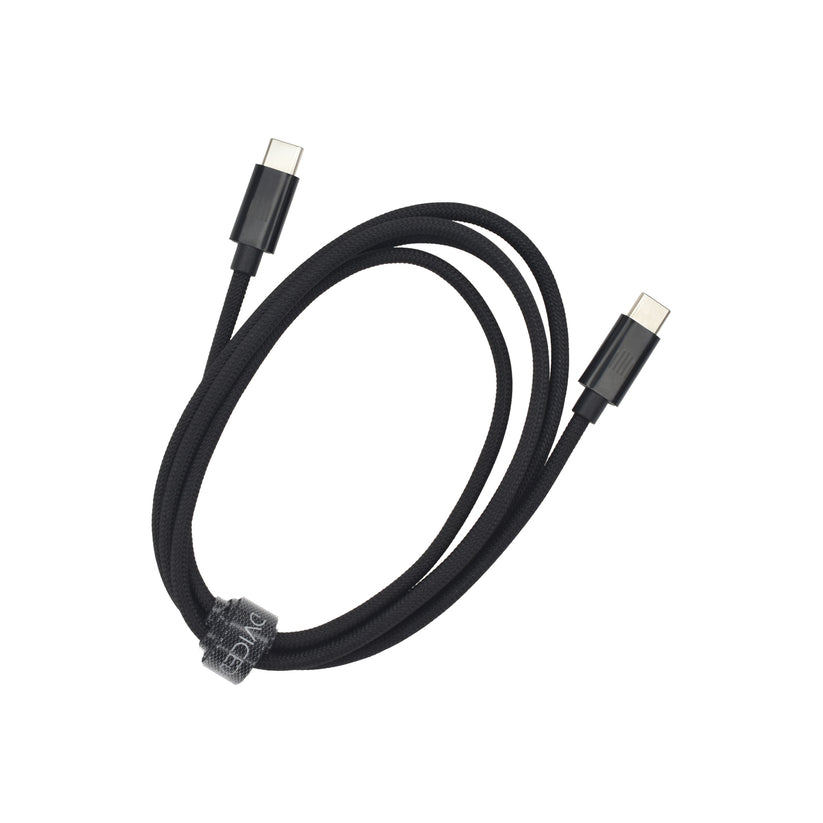 Dviced Cable USB-C to USB-C Nylon Textile 1,25m - Black - iSTYLE BG