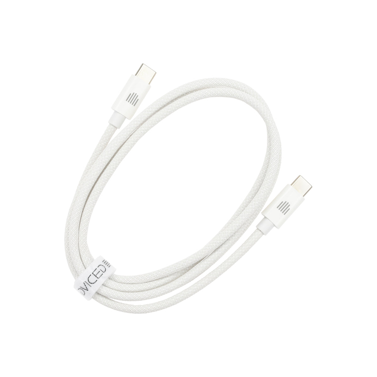 Dviced Cable USB-C to USB-C Nylon Textile 1,25m - White - iSTYLE BG
