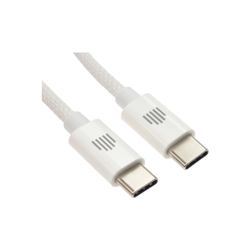 Dviced Cable USB-C to USB-C Nylon Textile 1,25m - White - iSTYLE BG