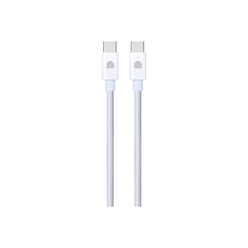 Dviced Cable USB-C to USB-C Nylon Textile 1,25m - White - iSTYLE BG