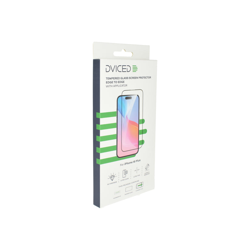 Edge to edge закалено стъкло с апликатор от Dviced за iPhone 16 Plus - iSTYLE BG