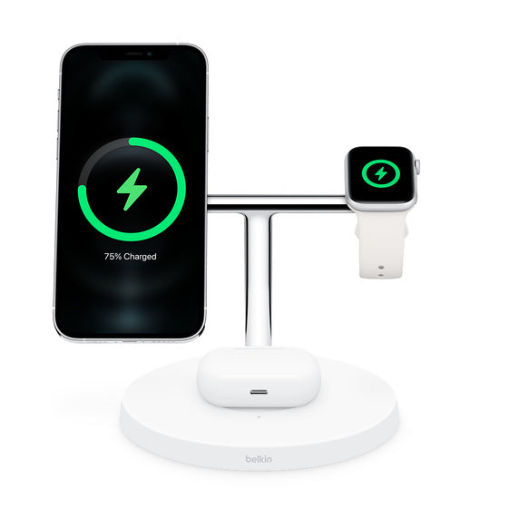 BELKIN BOOSTCHARGE PRO MagSafe 3v1 Qi, white - iSTYLE BG