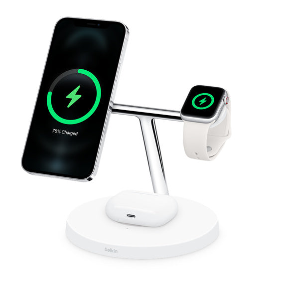 BELKIN BOOSTCHARGE PRO MagSafe 3v1 Qi, white - iSTYLE BG