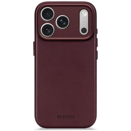 DECODED LEATHER BACKCOVER FOR IPHONE 17 PRO MAX - Burgundy