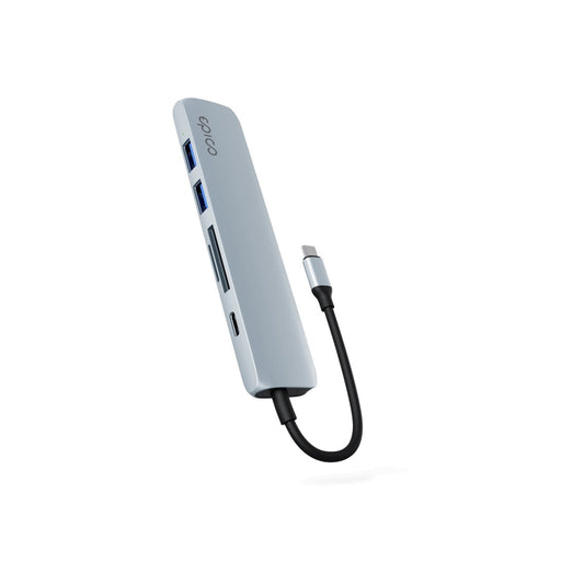 Epico 6in1 Aluminium Hub 8K with USB-C connector - Silver