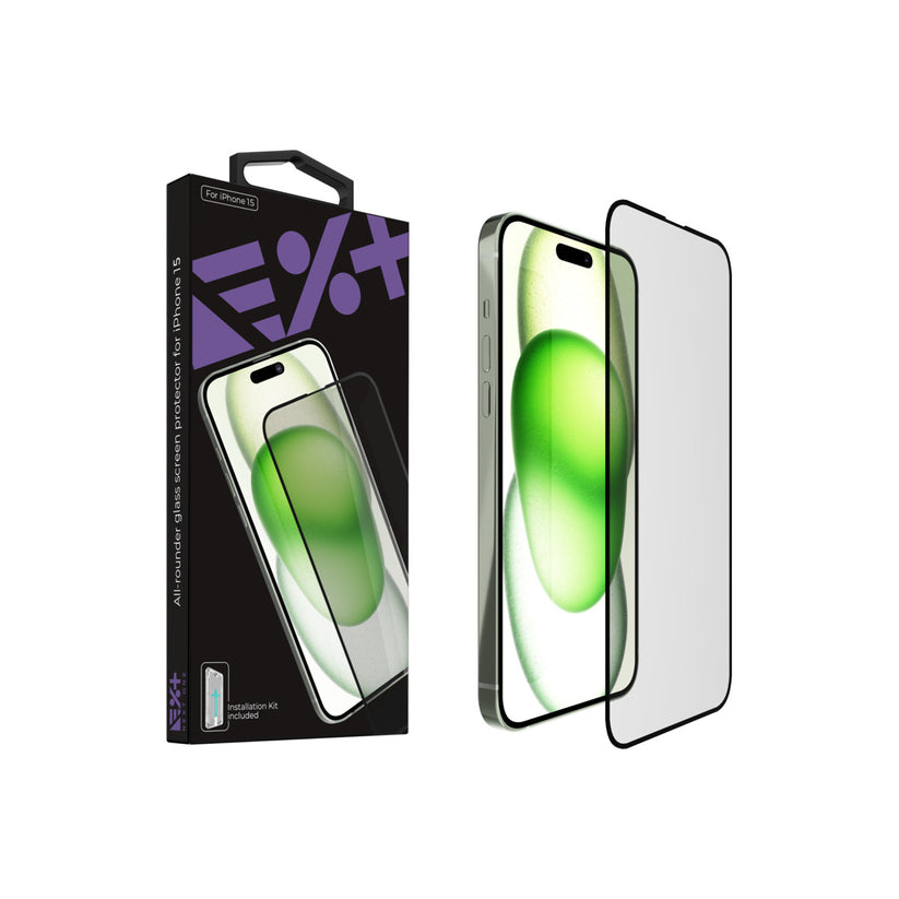 NEXT ONE All-rounder glass screen protector for iPhone 15 - iSTYLE BG
