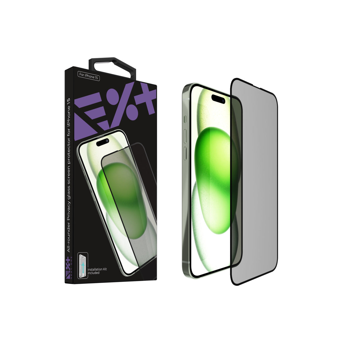NEXT ONE ALL-ROUNDER PRIVACY GLASS SCREEN PROTECTOR FOR IPHONE 15 - iSTYLE BG