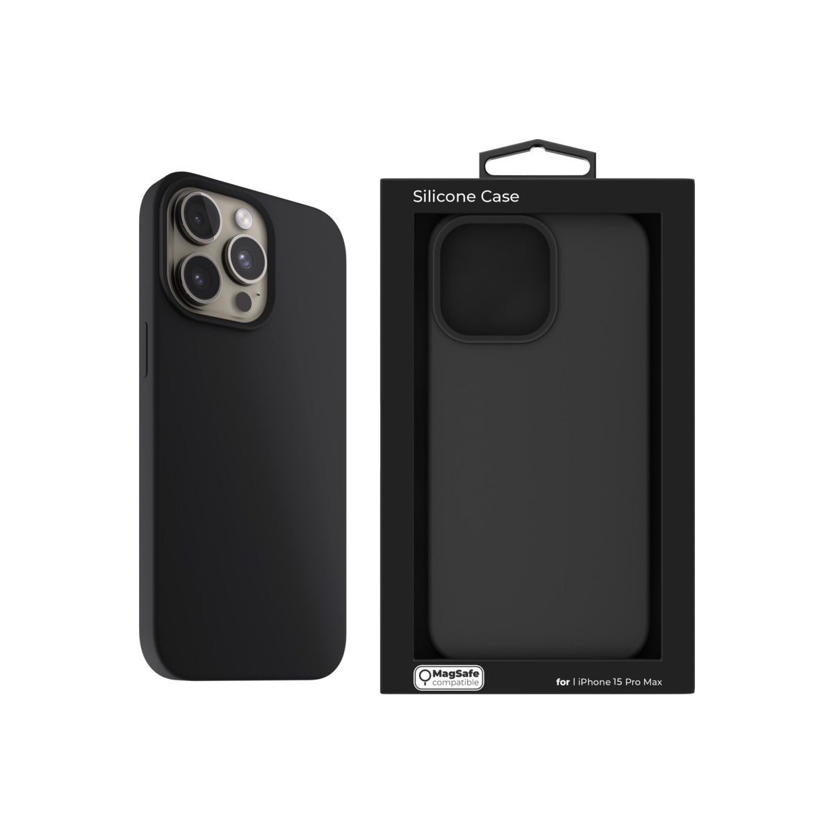 NEXT ONE silicone case MagSafe compatible for iPhone 15 Pro Max | Black - iSTYLE BG