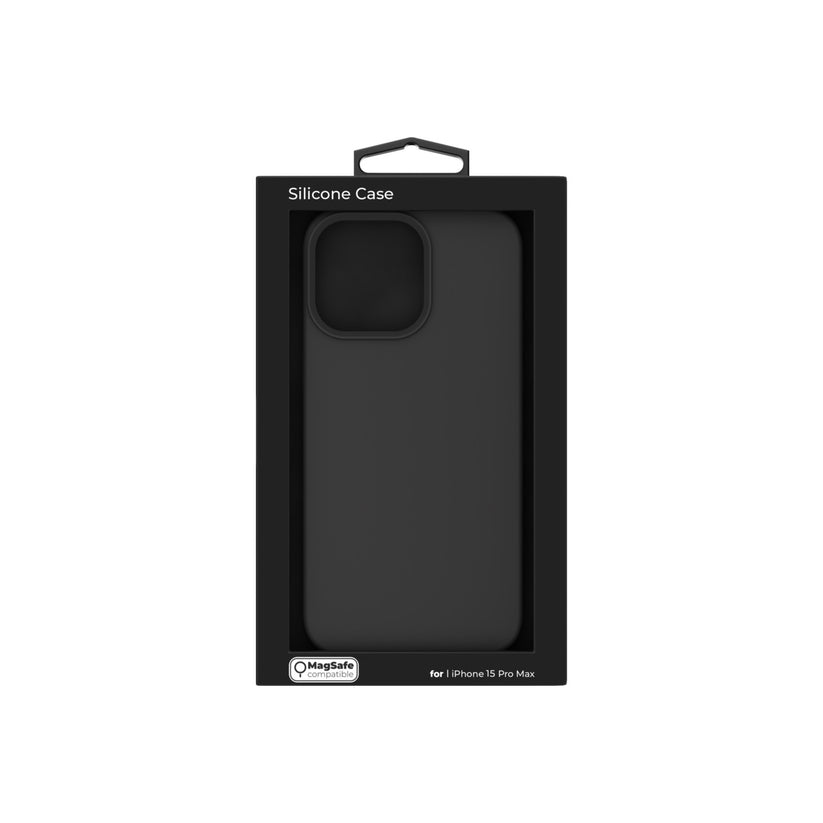 NEXT ONE silicone case MagSafe compatible for iPhone 15 Pro Max | Black - iSTYLE BG