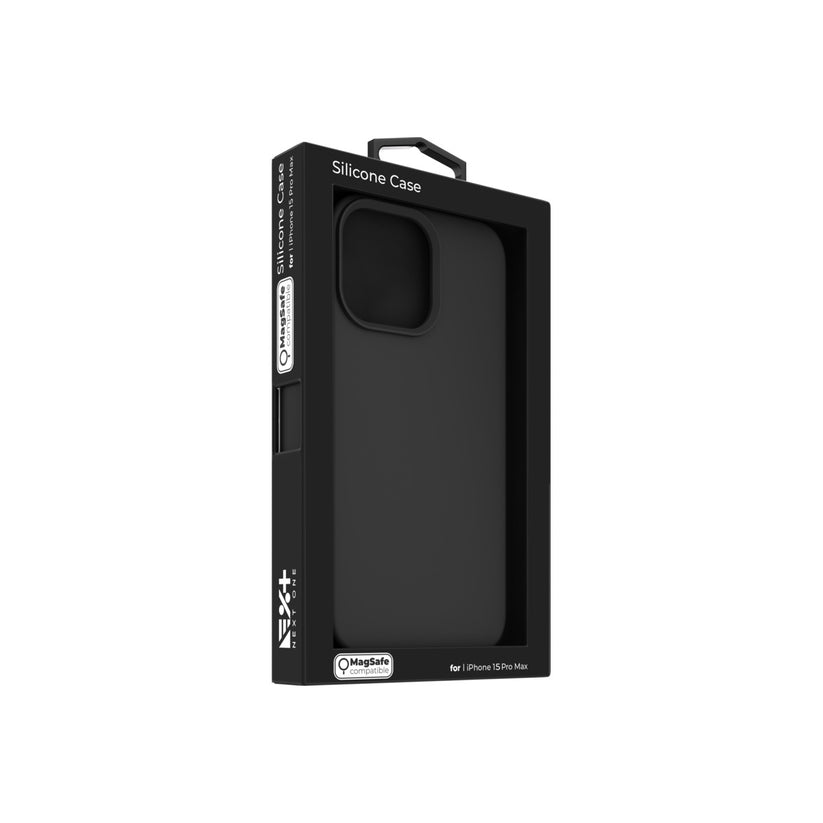 NEXT ONE silicone case MagSafe compatible for iPhone 15 Pro Max | Black - iSTYLE BG