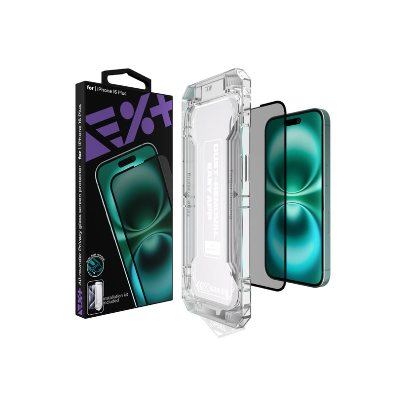 NEXT ONE All-rounder Privacy glass screen protector for iPhone 16 Plus - iSTYLE BG
