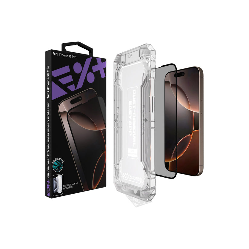 NEXT ONE All-rounder Privacy glass screen protector for iPhone 16 Pro - iSTYLE BG