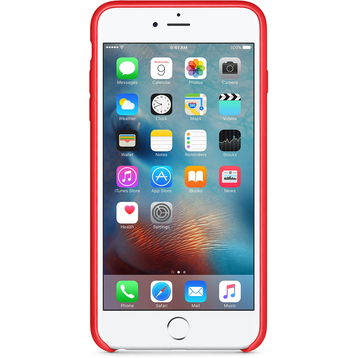 Червен кожен защитен кейс за iPhone 6s Plus - iSTYLE BG