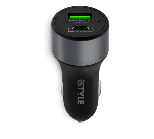 iSTYLE 45W PD CAR CHARGER - space grey - iSTYLE BG