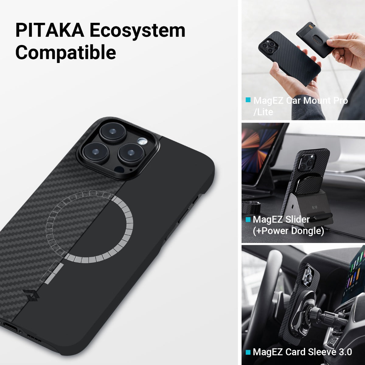 Черен кейс от Pitaka модел MagEZ 3 1500D за iPhone 14 Pro - iSTYLE BG