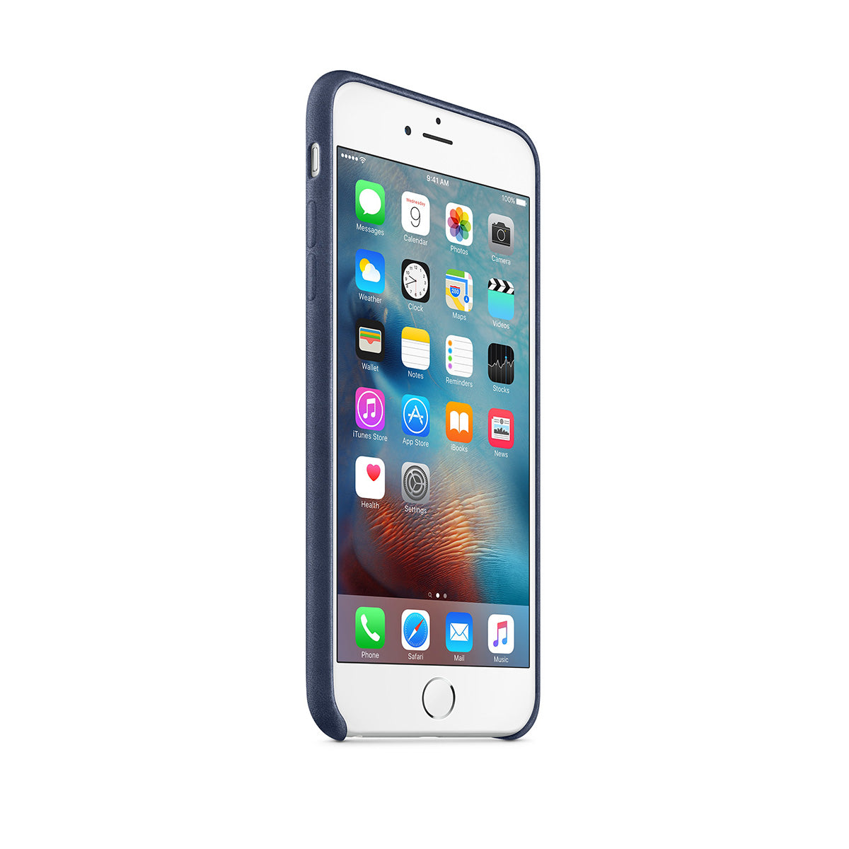 Тъмносин кожен защитен кейс за iPhone 6s Plus - iSTYLE BG