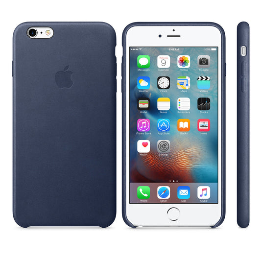 Тъмносин кожен защитен кейс за iPhone 6s Plus - iSTYLE BG