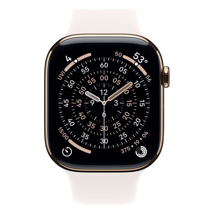 Apple Watch Series 11 GPS + Cellular 46mm Gold Titanium Case with Light Blush Sport Band - M/L - iSTYLE BG