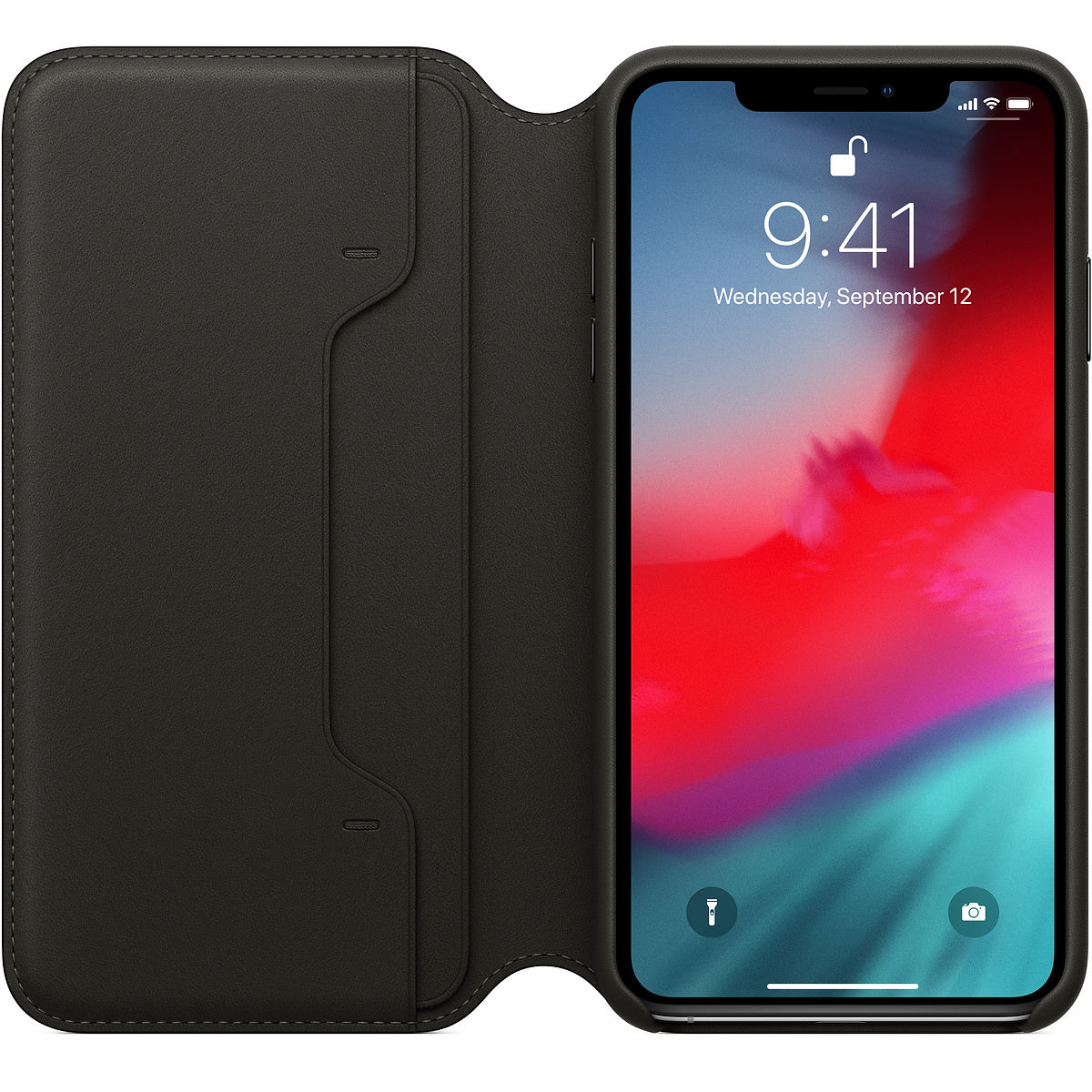 Apple iPhone XS Max Leather Folio - Black - iSTYLE BG