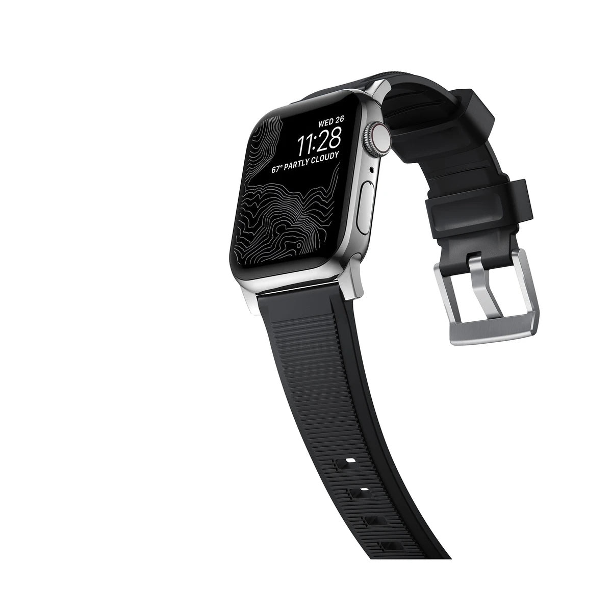 Каишка за Apple Watch от Nomad - 40/38 mm Rugged Strap сребриста закопчалка - iSTYLE BG