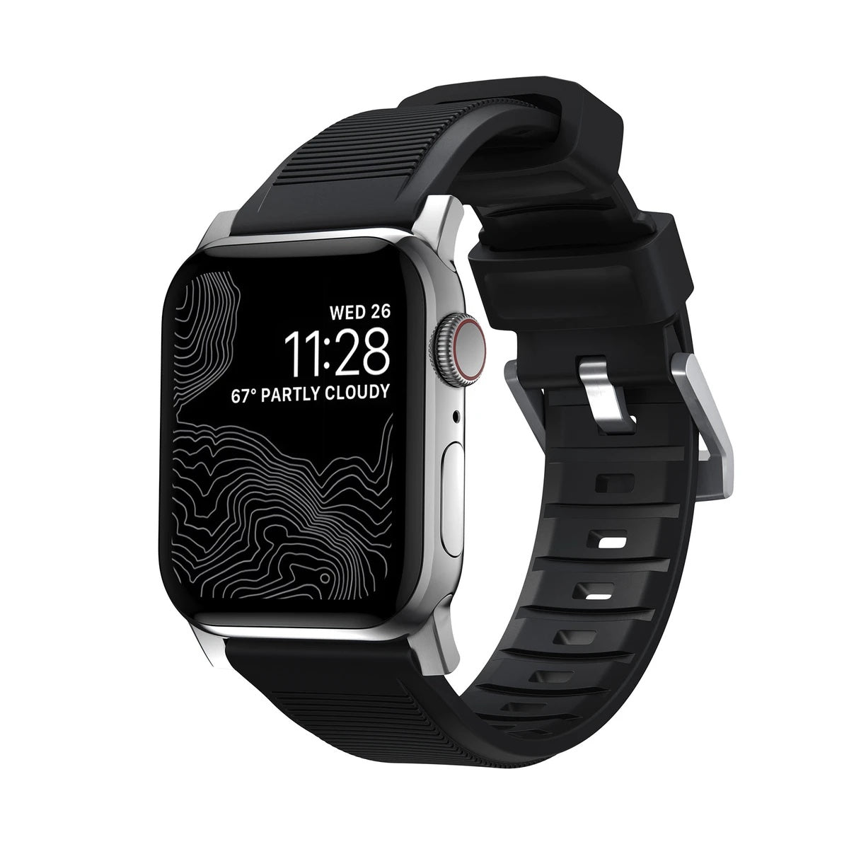 Каишка за Apple Watch от Nomad - 40/38 mm Rugged Strap сребриста закопчалка - iSTYLE BG