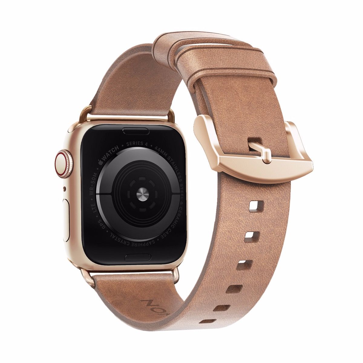 Каишка за Apple Watch от Nomad - 40/38 mm кожена бежова със златиста закопчалка - iSTYLE BG
