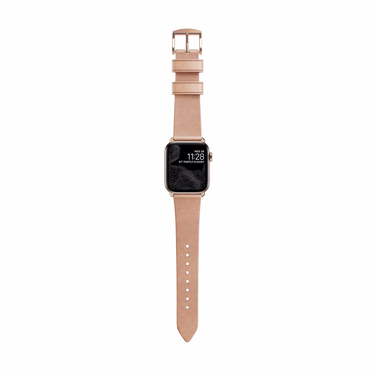Каишка за Apple Watch от Nomad - 40/38 mm кожена бежова със златиста закопчалка - iSTYLE BG