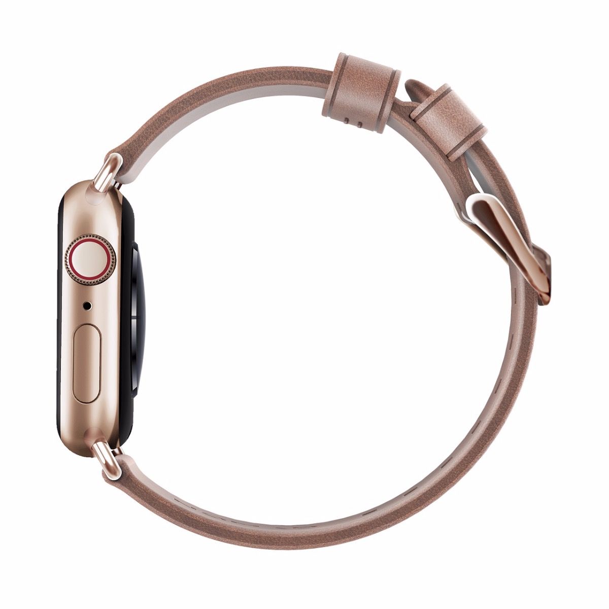 Каишка за Apple Watch от Nomad - 40/38 mm кожена бежова със златиста закопчалка - iSTYLE BG