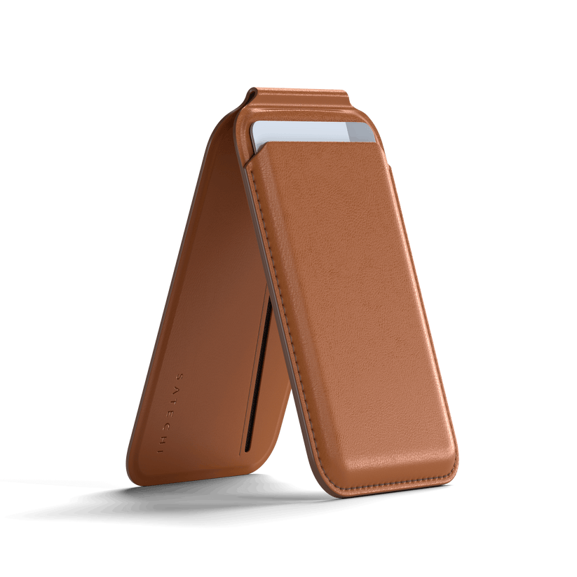 Satechi Vegan-Leather Magnetic Wallet Stand, Magsafe Compatible - Brown - iSTYLE BG