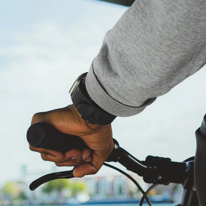 Каишка от Decoded - 42/44/45/49 мм силиконова - закопчалка - черна - iSTYLE BG