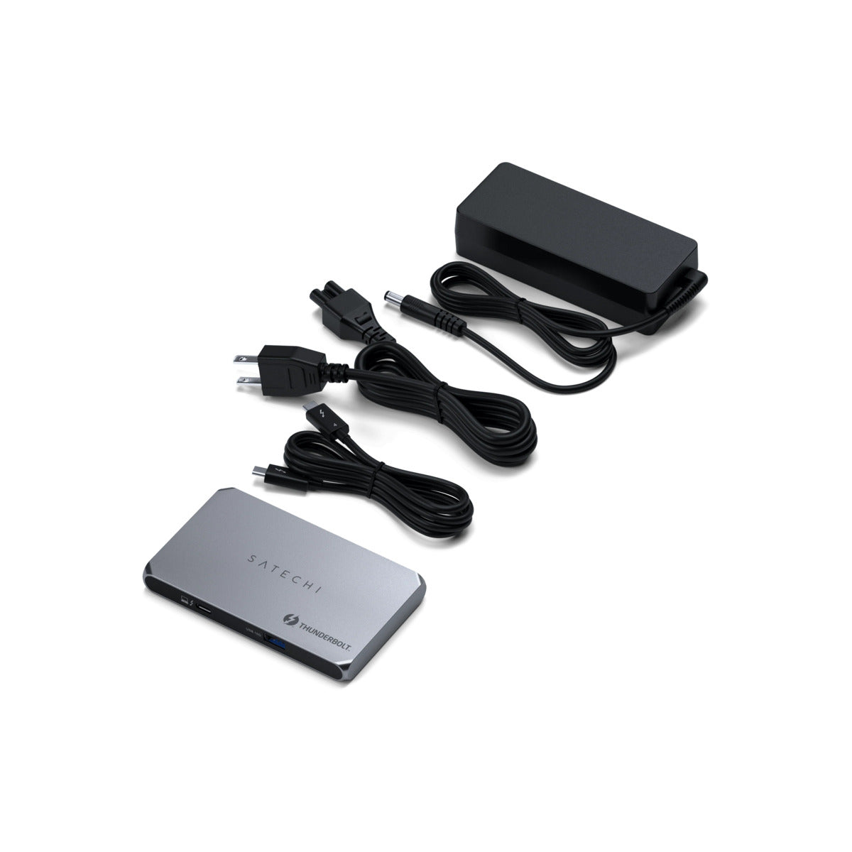Satechi Thunderbolt 4 Slim Hub Pro (3x Thunderbolt 4 Downstream Ports up to 40 Gbps, 15W,2x 4K at 60Hz or 1x 8K at 30Hz or (1x) 6K on Mac) - Silver - iSTYLE BG