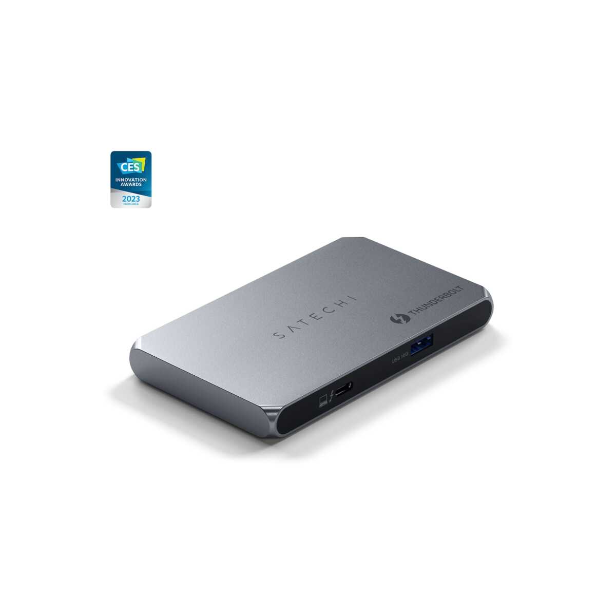 Satechi Thunderbolt 4 Slim Hub Pro (3x Thunderbolt 4 Downstream Ports up to 40 Gbps, 15W,2x 4K at 60Hz or 1x 8K at 30Hz or (1x) 6K on Mac) - Silver - iSTYLE BG