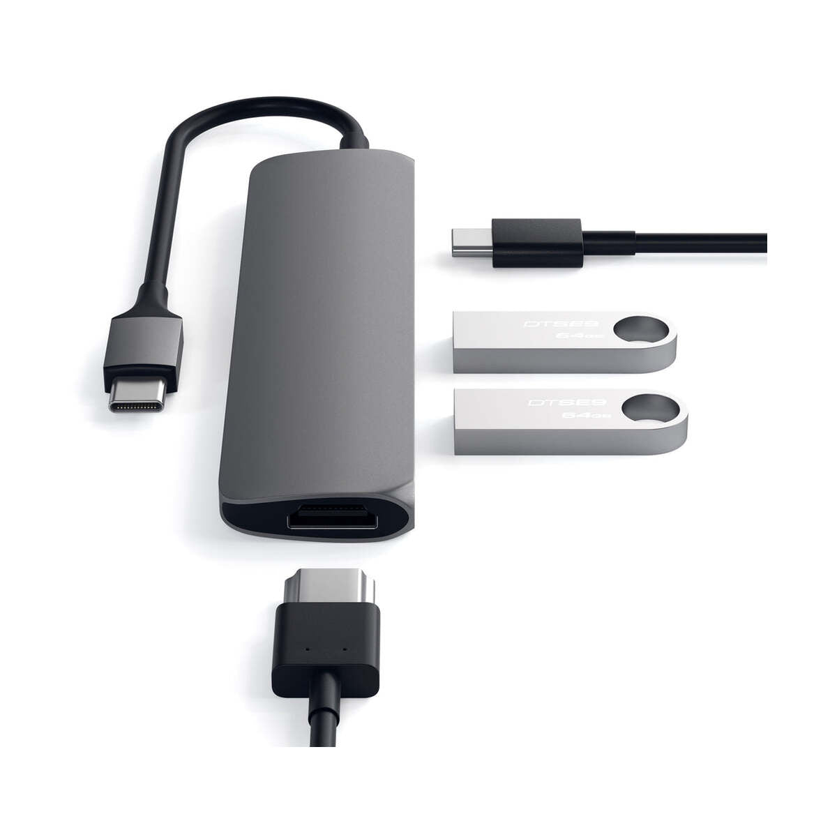 Мултипортов USB-C хъб от Satechi - черен - iSTYLE BG