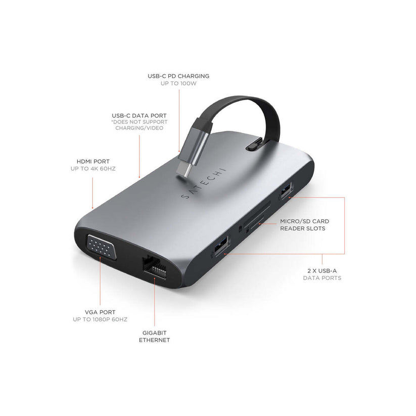 Адаптер от Satechi USB-C - Space Gray - iSTYLE BG
