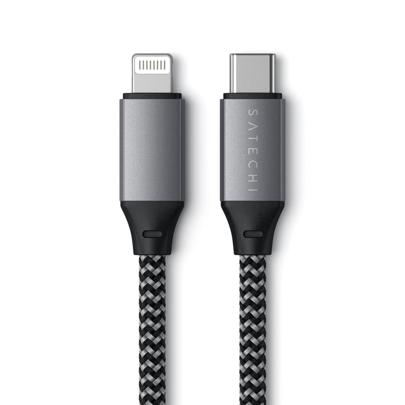 Кабел от Satechi USB-C към Lightning 25cm - Space Gray - iSTYLE BG