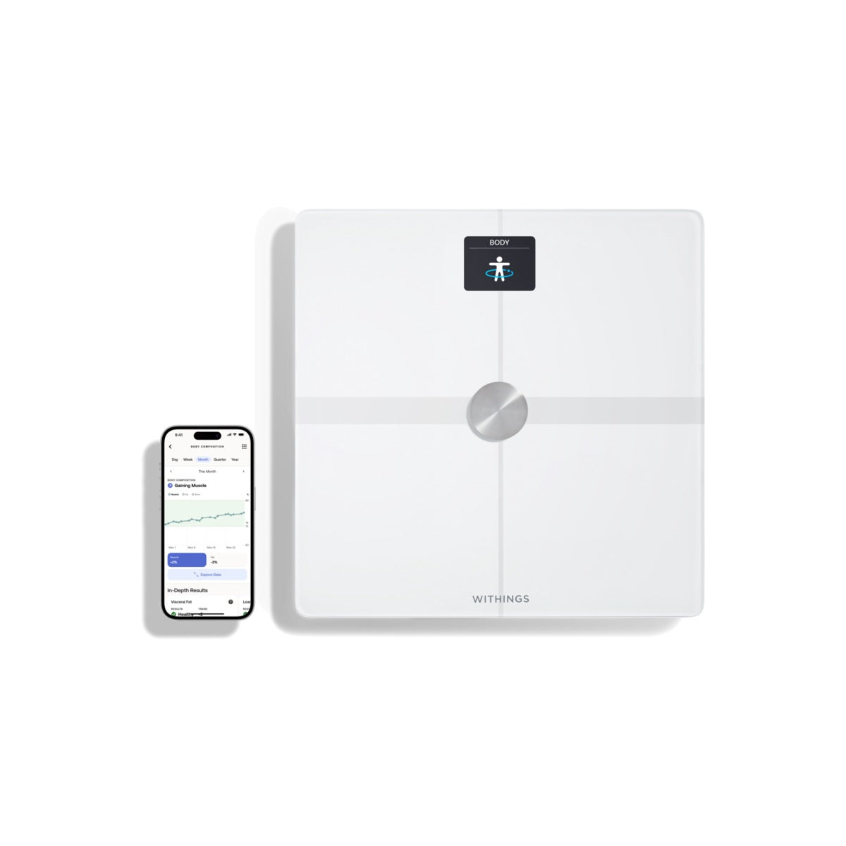 Бял смарт кантар от Withings - Body Smart - iSTYLE BG