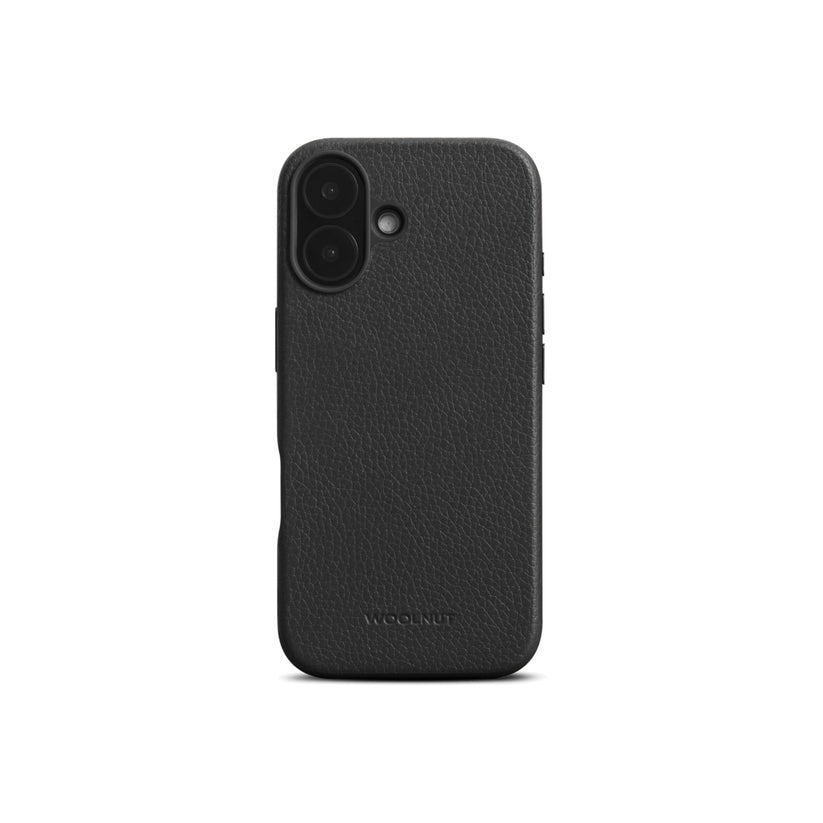 WOOLNUT Leather Case for iPhone 16 - Black - iSTYLE BG