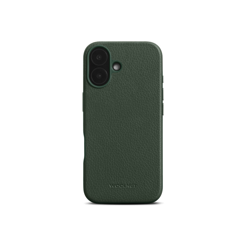 WOOLNUT Leather Case for iPhone 16 - Green - iSTYLE BG