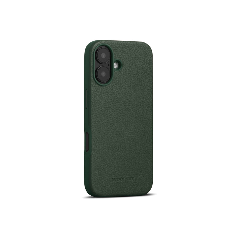 WOOLNUT Leather Case for iPhone 16 - Green - iSTYLE BG