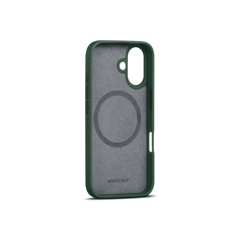 WOOLNUT Leather Case for iPhone 16 - Green - iSTYLE BG